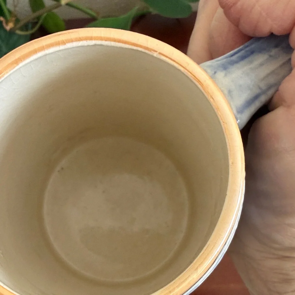 Vintage Sacramento Ceramic Decorative Stein - Blue and Cream Home Art - Picture 3 of 4